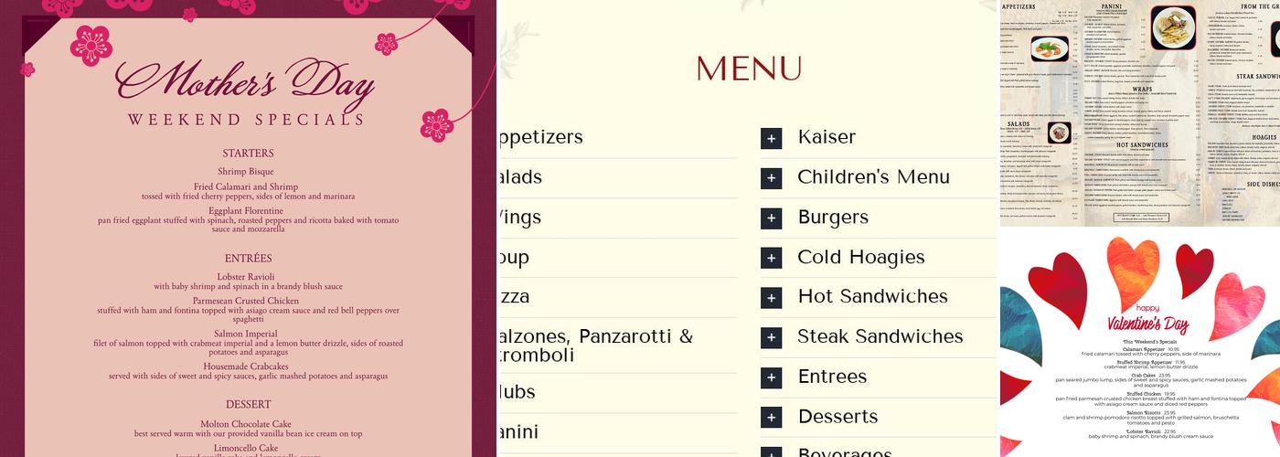 Zio's Tuscan Grille Menu