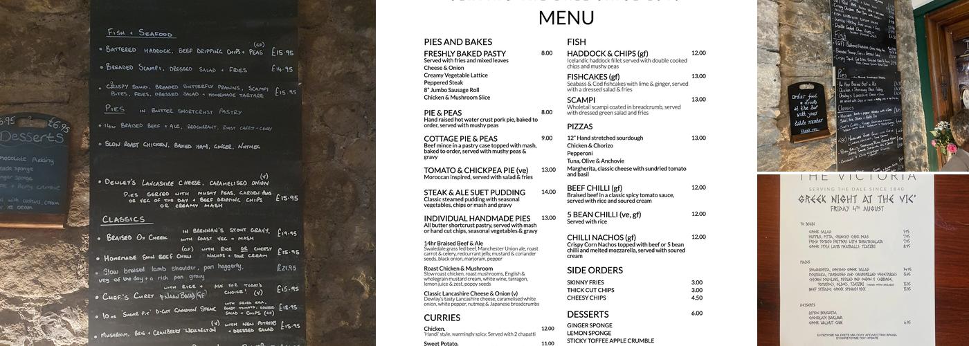 The Victoria Inn Menu