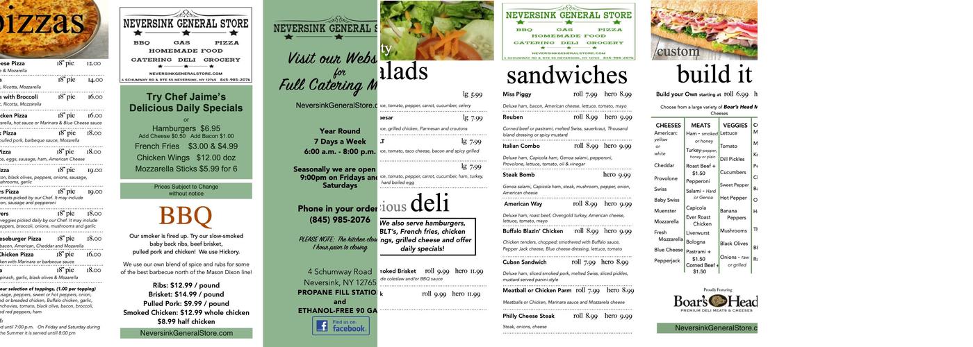 Neversink Deli Menu