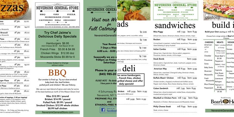 Neversink Deli Menu