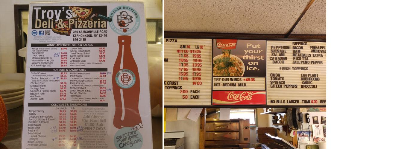Troy's Deli & Pizzeria Menu