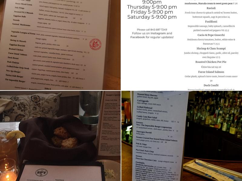 The Spy Social Eatery and Bar Menu
