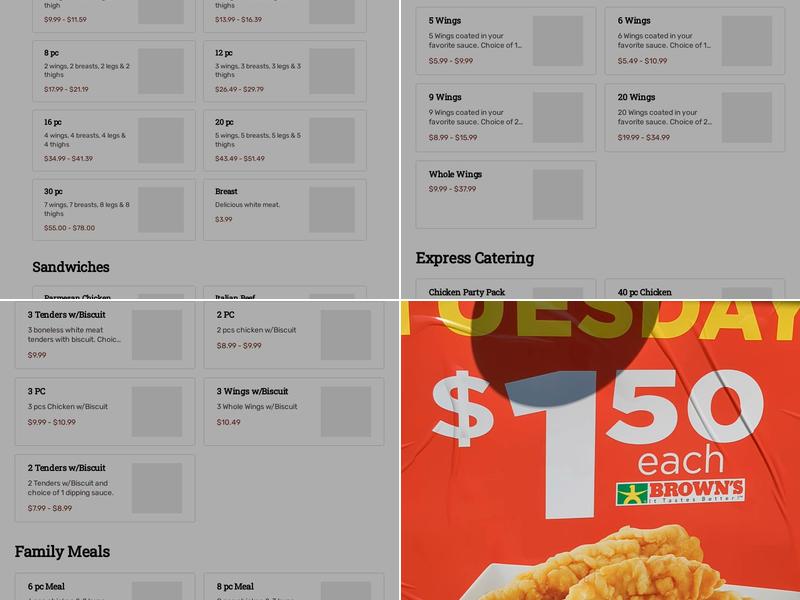 Brown's Chicken Menu