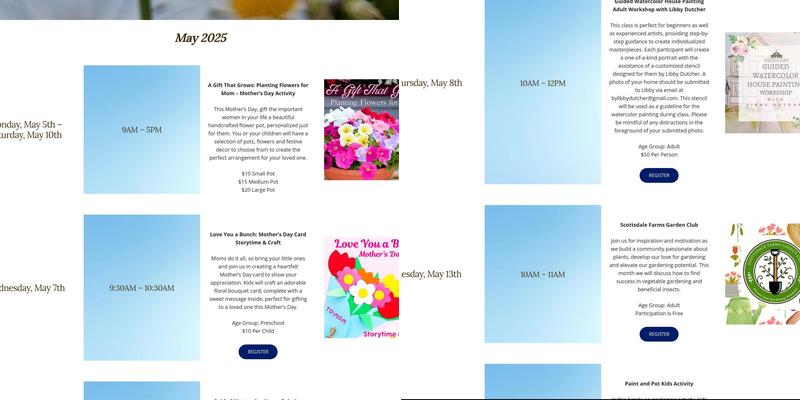 Scottsdale Farms Garden Center Menu