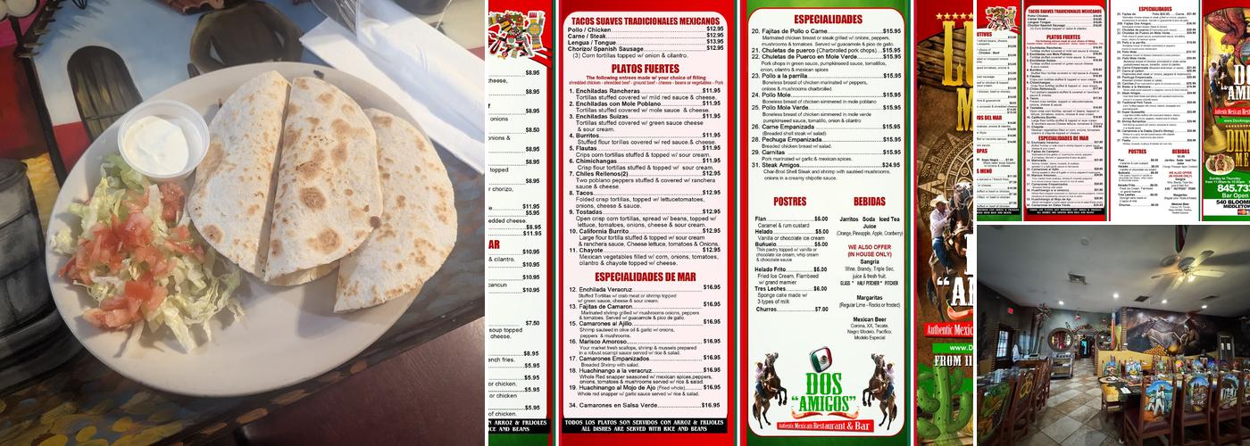Dos Amigos Menu