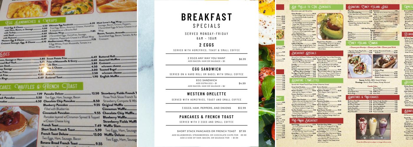 Coney Island Diner Menu