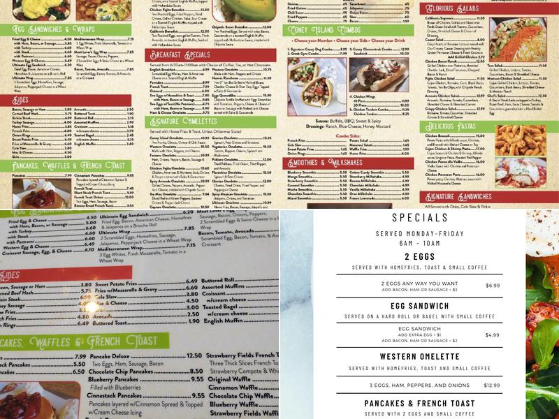 Coney Island Diner Menu