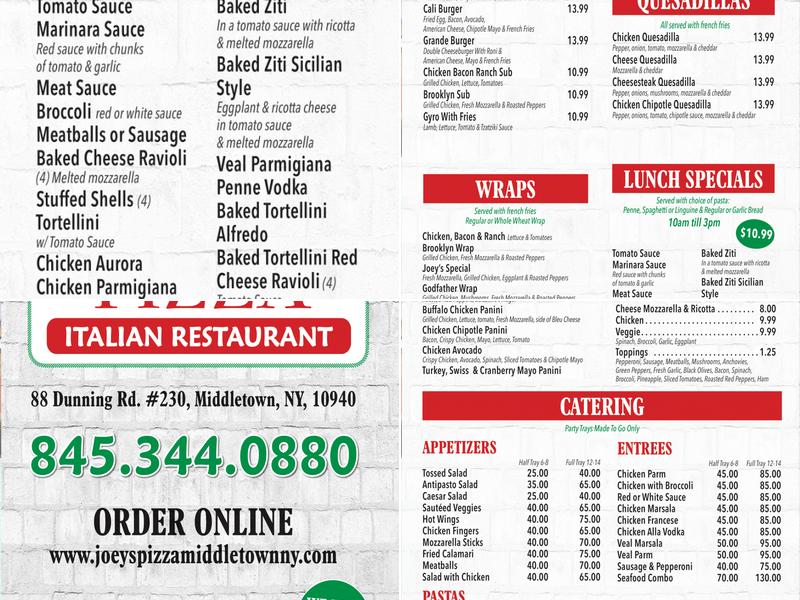 Joey's Pizza (Middletown) Menu