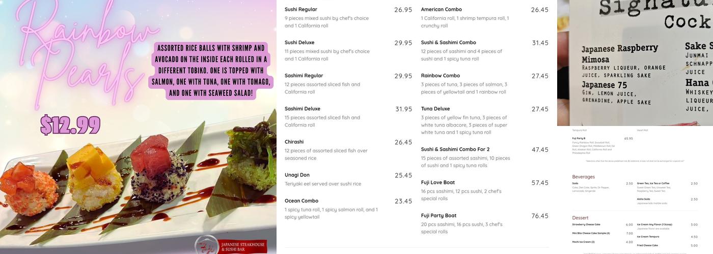 Fuji Japanese Steak House Menu