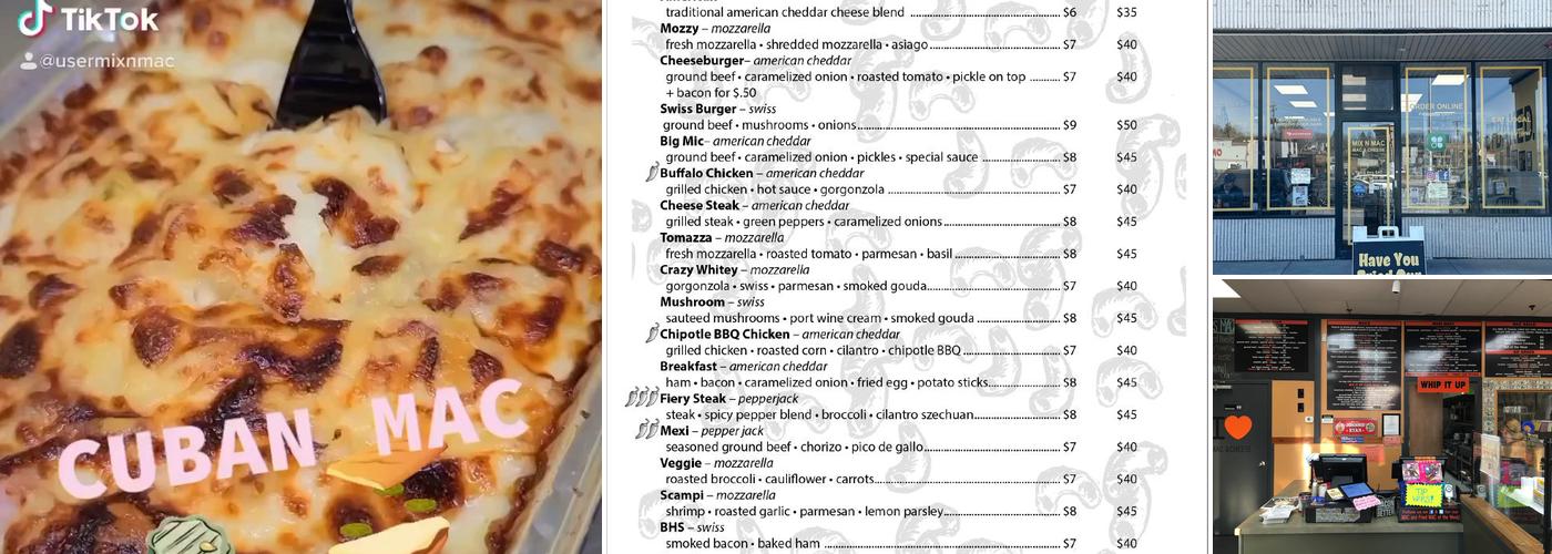 MIX N MAC - Mac & Cheese Menu