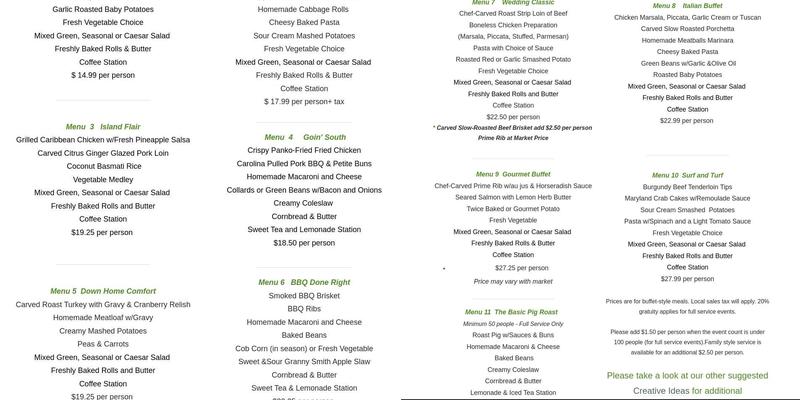 Porky's Smokehouse Menu