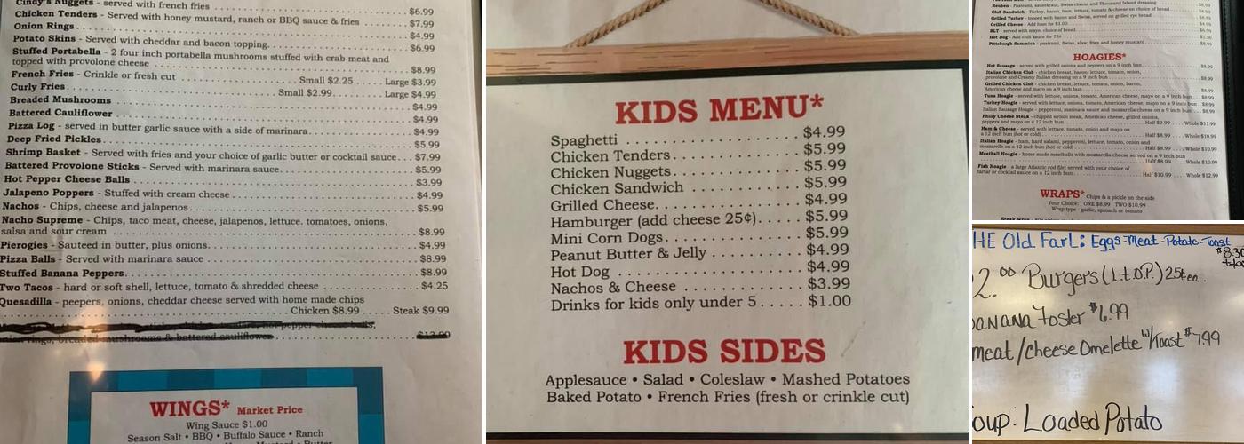 Cindy's Place Menu