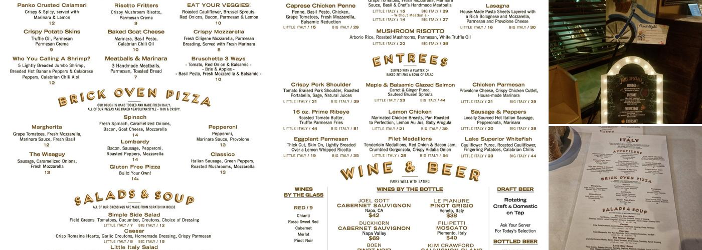 Little Italy Menu