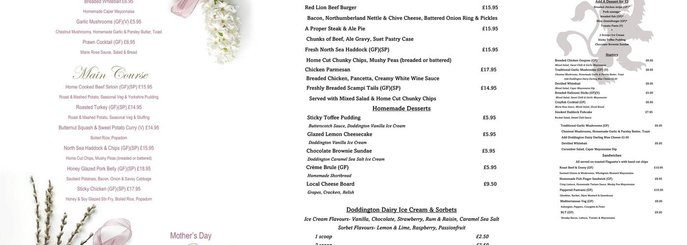 Red Lion Inn Menu