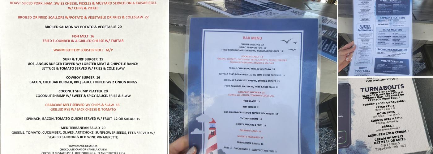 Dockside Cafe Menu