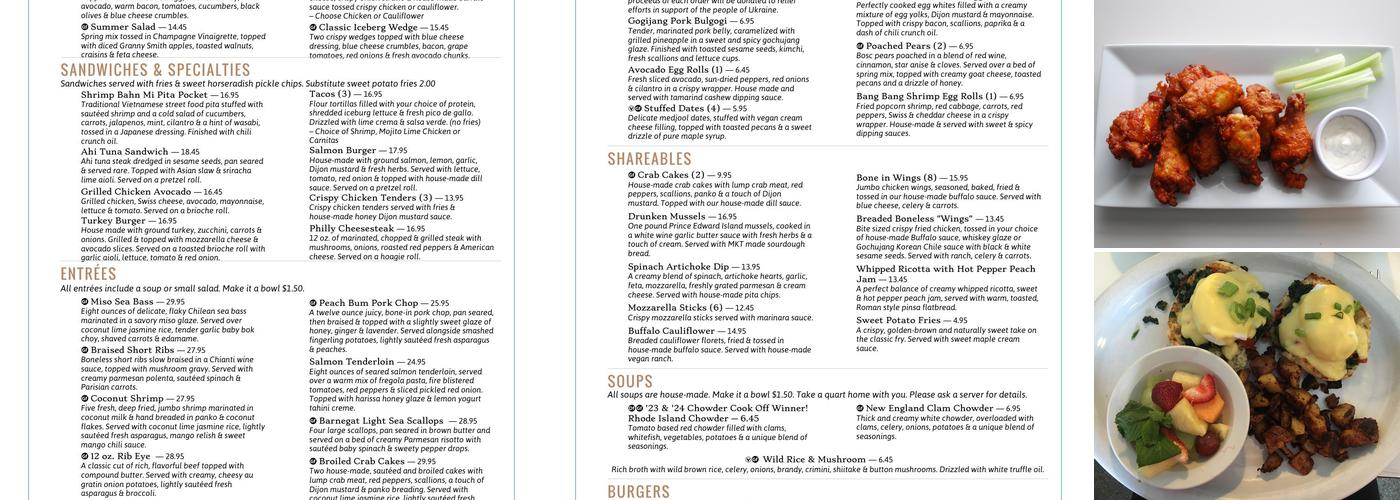 Wally's Menu