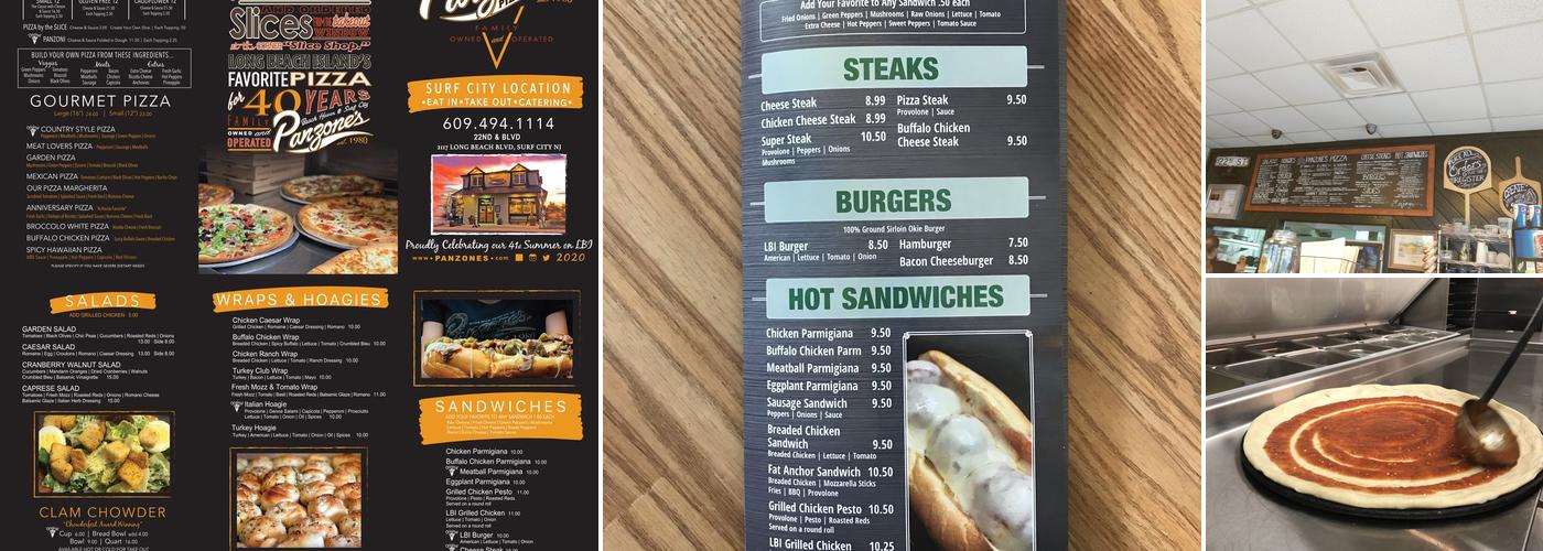 Panzone's Pizza Menu
