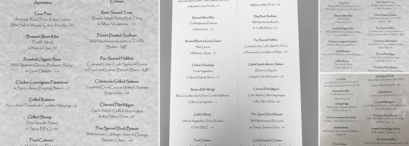 Yellowfin Menu