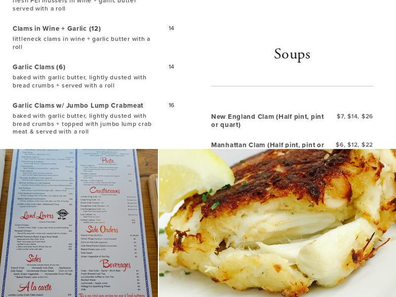 Ship Bottom Shellfish Menu