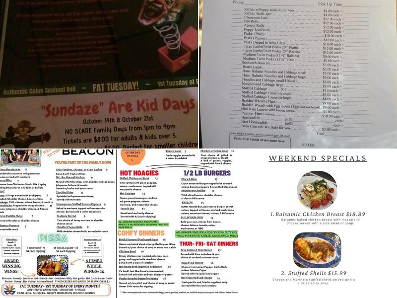 The Beacon Hotel Menu