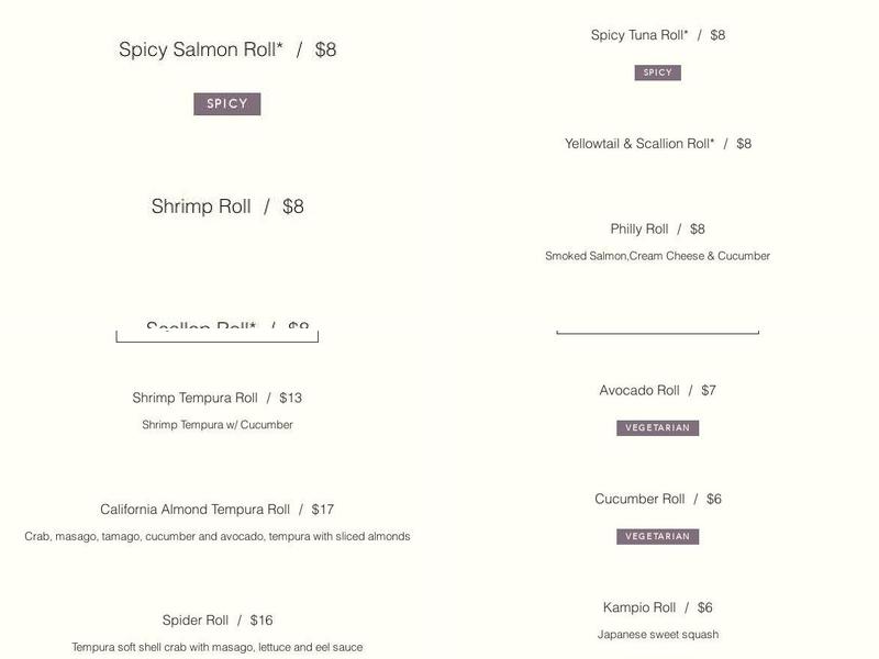 Little Sumo's Menu