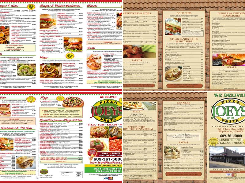 Joeys' Pizza Menu