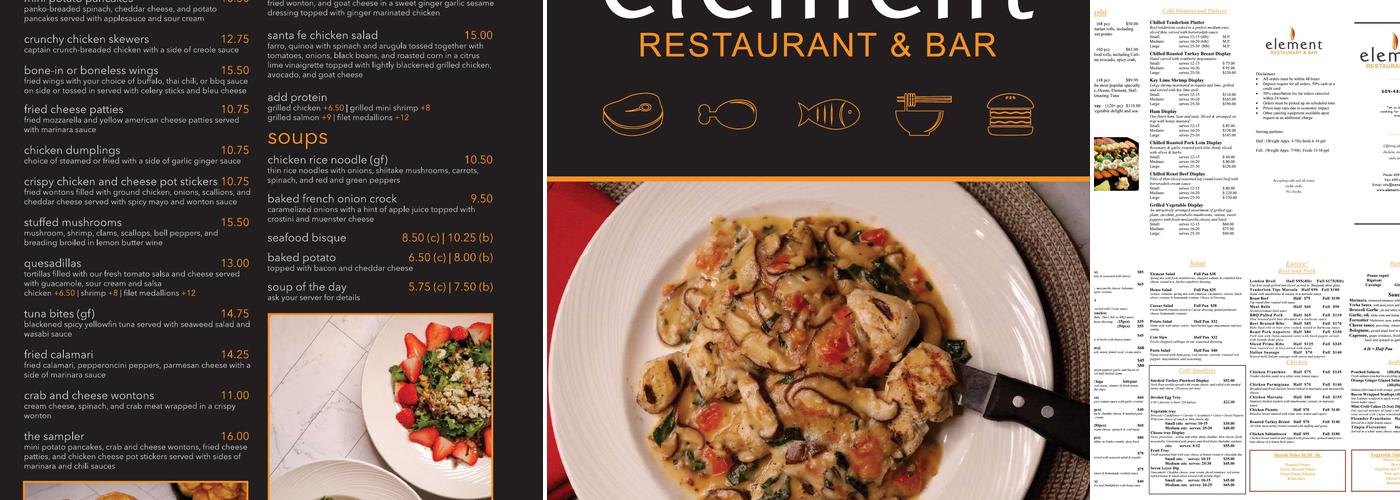Element Restaurant & Bar Menu