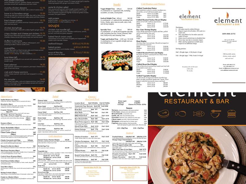 Element Restaurant & Bar Menu