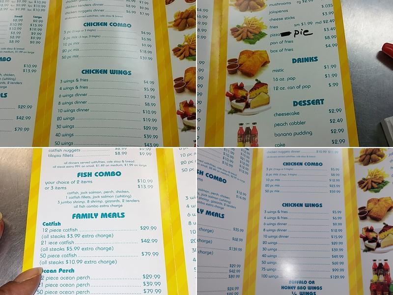 Sharks Fish & Chicken Menu