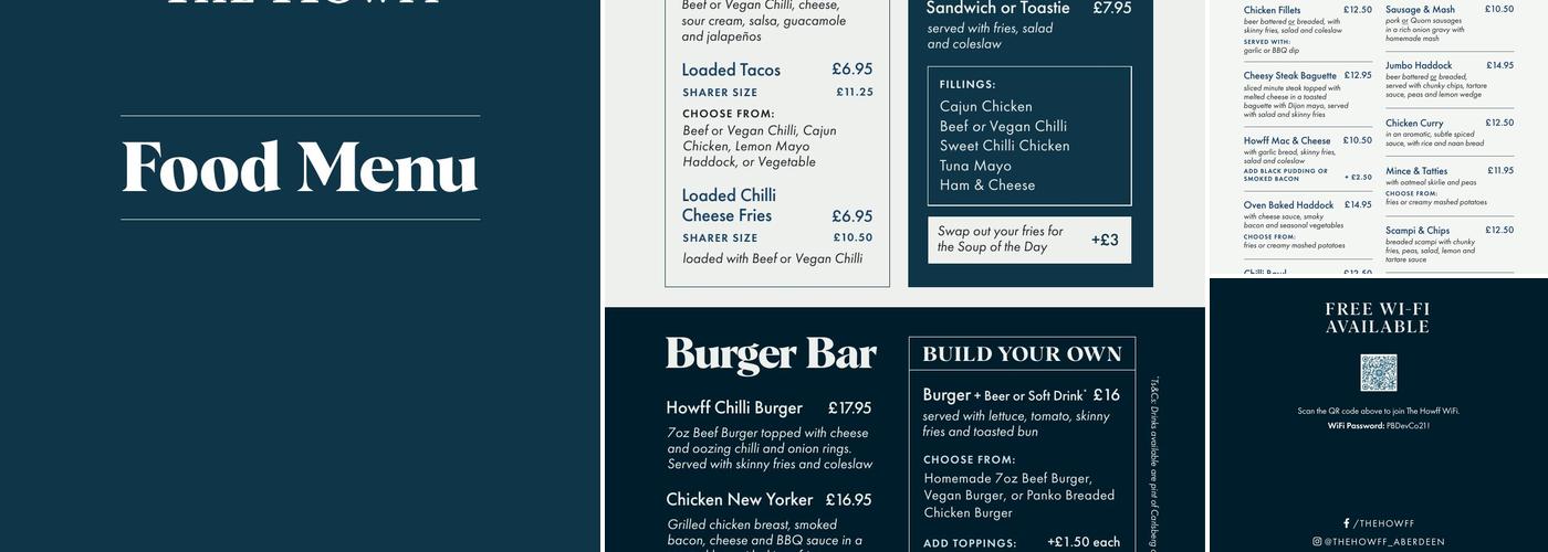 The Howff Menu