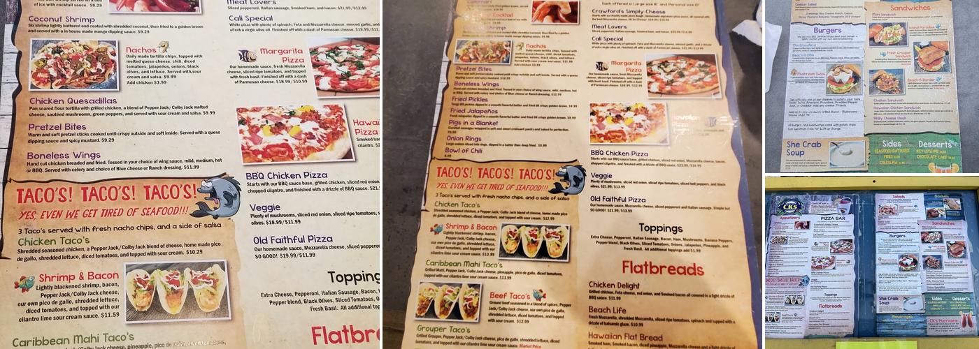 Beachcraft Local Pints & Bites Menu