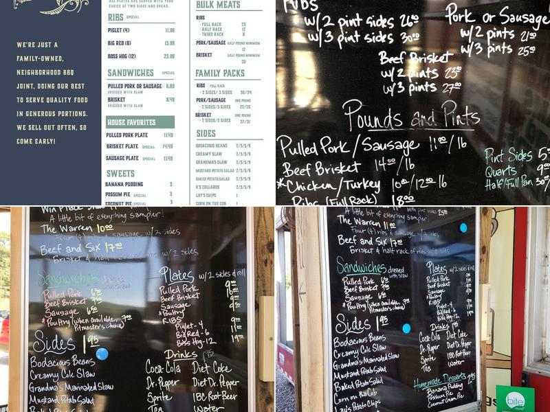 Rib Cage BBQ Menu
