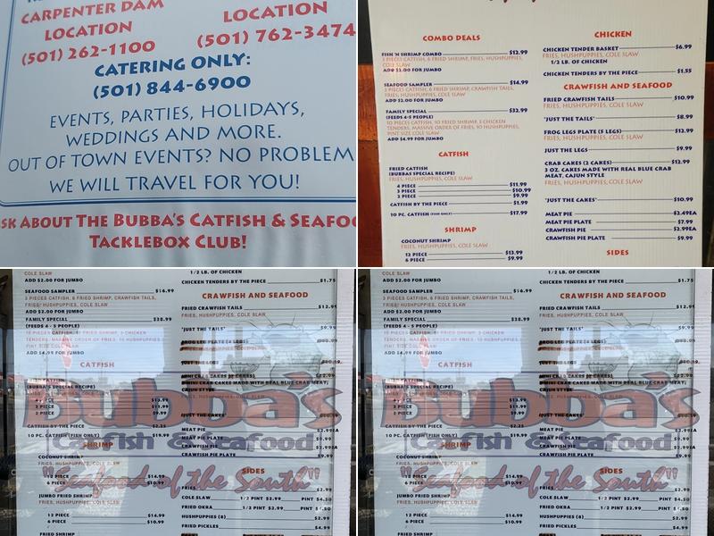 Bubba's Catfish-2-Go Menu