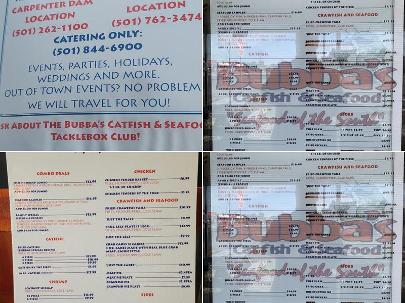 Bubba's Catfish-2-Go Menu