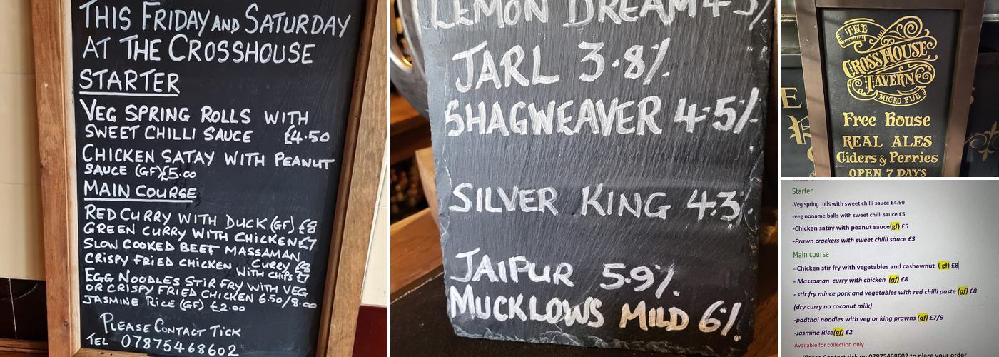 The Cross House Tavern Menu