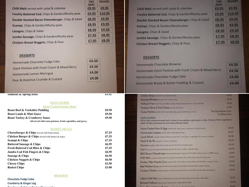 The Yew Tree Inn Menu