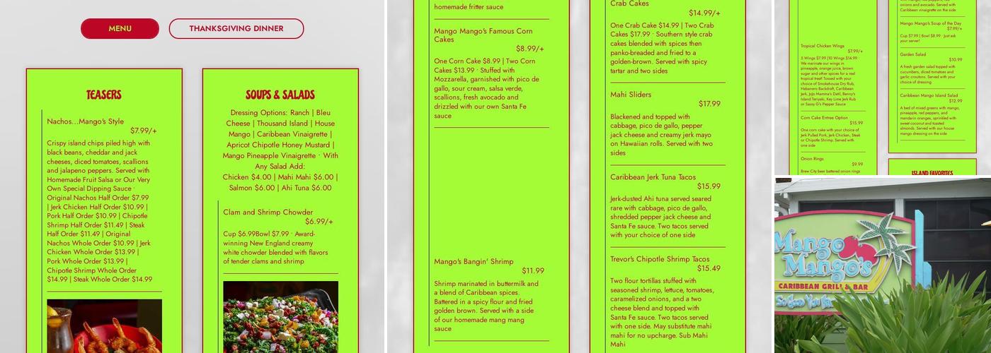 Mango Mango's Menu