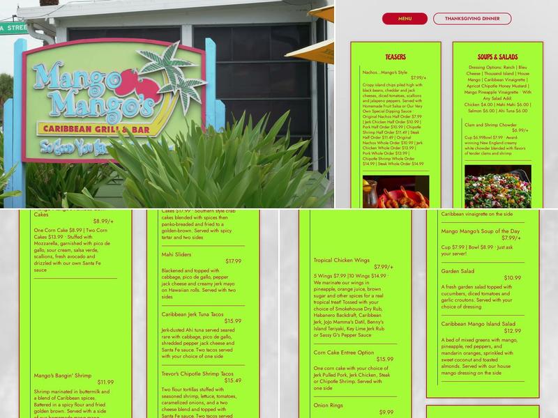 Mango Mango's Menu