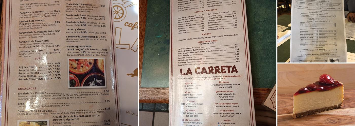 La Carreta Menu