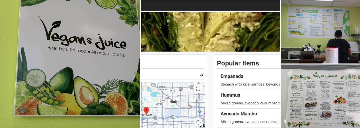 Vegan and Juice Menu