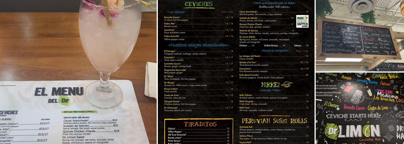 Dr. Limon Ceviche Bar - FIU Menu