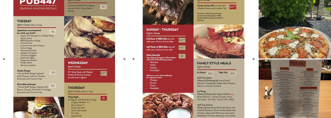 Pub 447 Menu