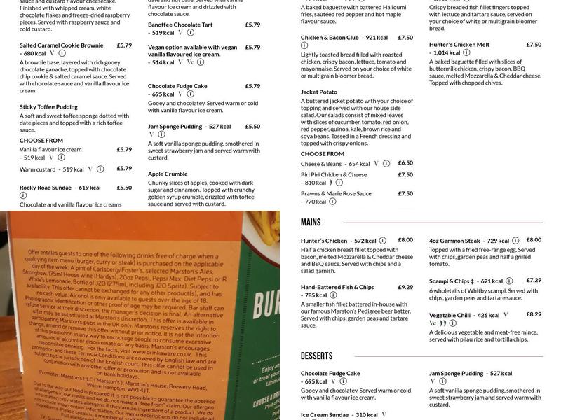 Talbot Menu