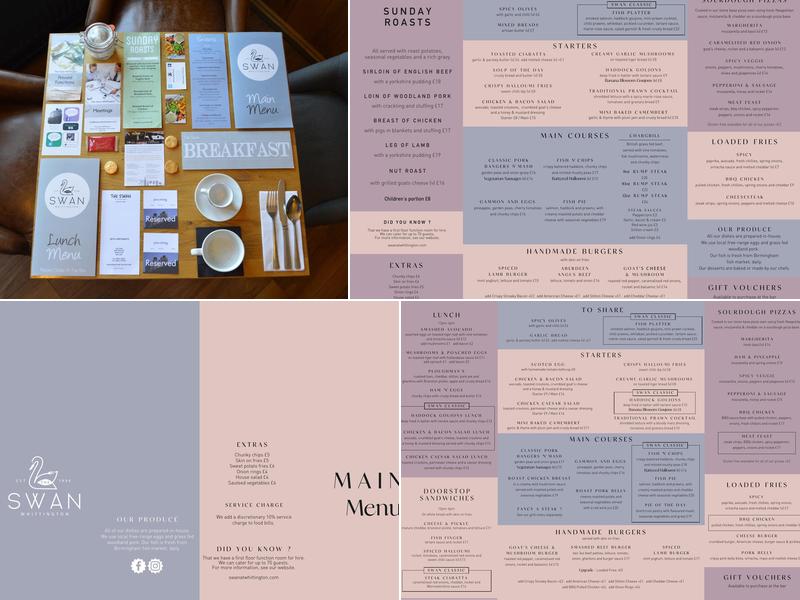 The Swan at Whittington Menu