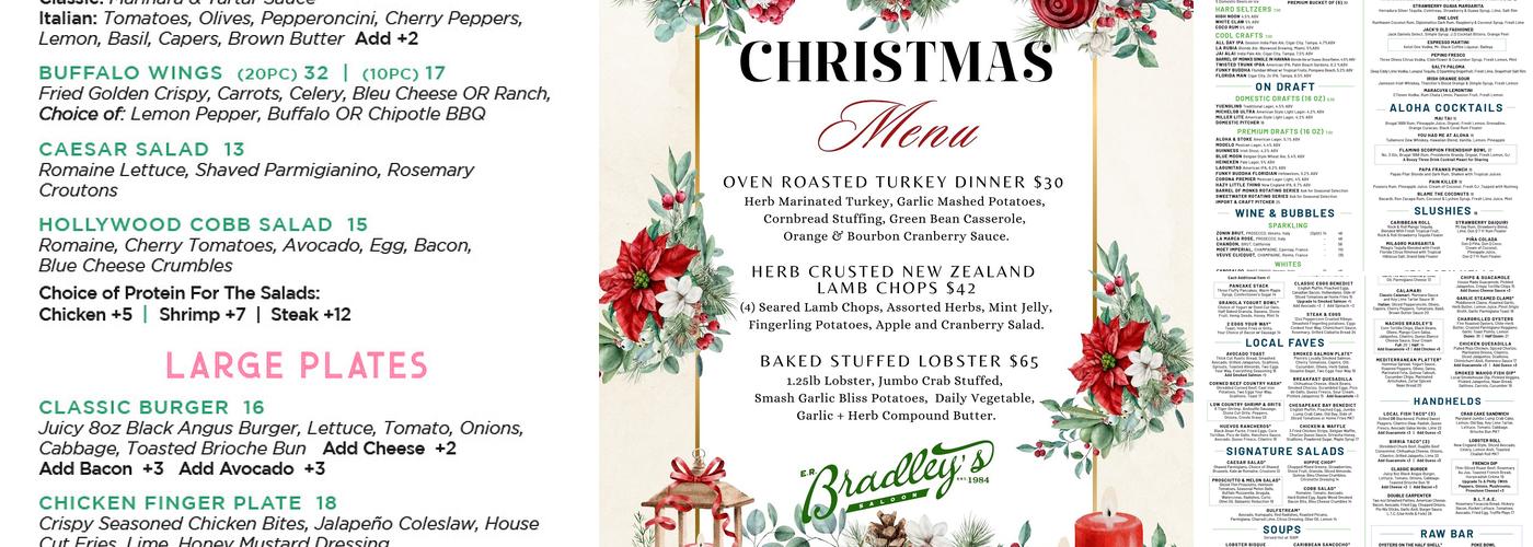 E.R. Bradley's Saloon Menu