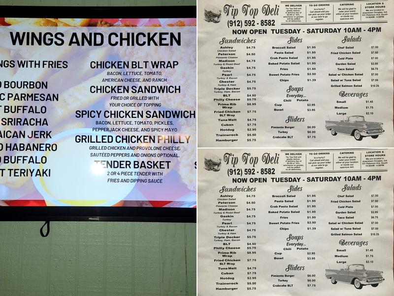 Tip Top Deli Menu