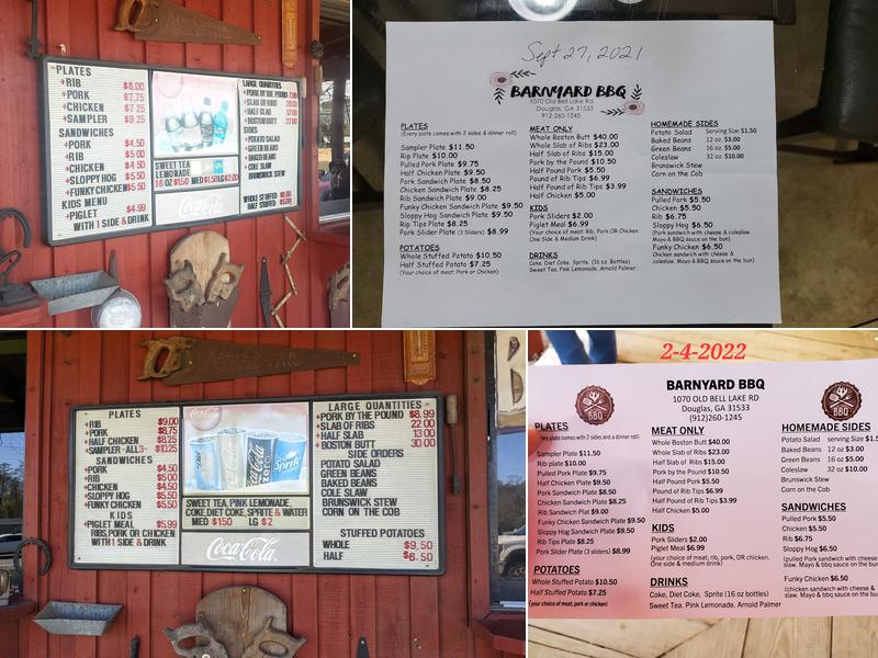 BARNYARD BBQ Menu