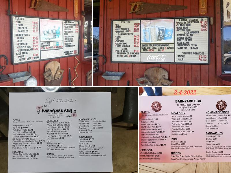 BARNYARD BBQ Menu