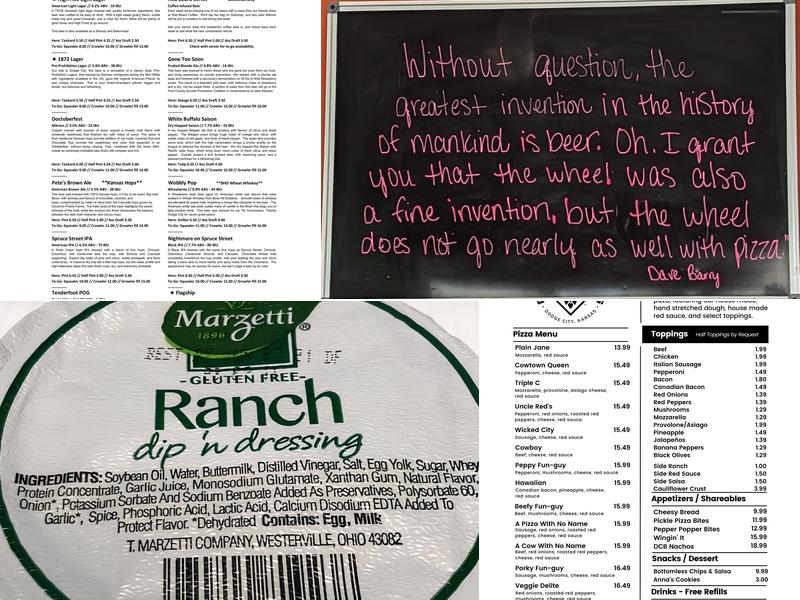 Dodge City Brewing Menu