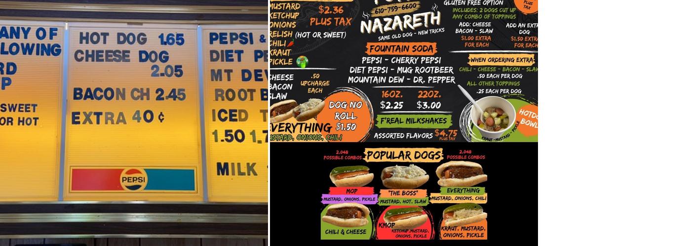 Potts' Nazareth Menu